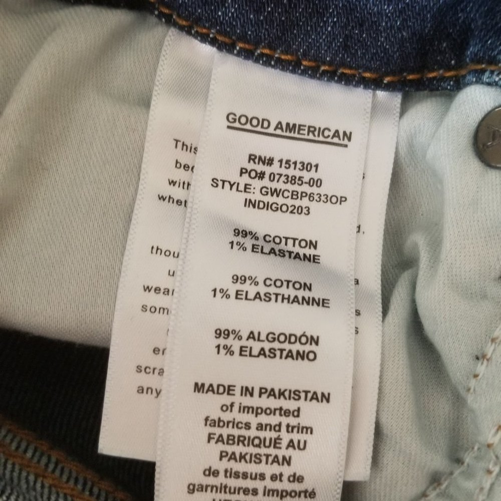 Good American Good Waist Chewed Back Pockets Jeans - Picture 9 of 16